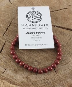 Bracelet Jaspe Rouge - Perles 6mm